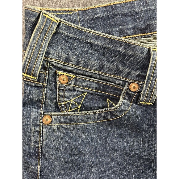 VTG True Religion Jeans Joey Big T Women’s Flared Legs Denim Blue Sz 29 USA Rare - Picture 6 of 14